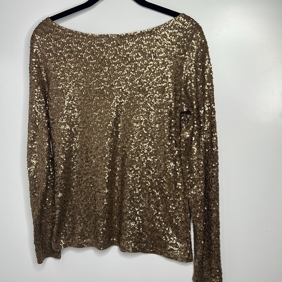 J.Crew Sz XS Bronze Copper 100% Cotton Long Sleeve Boatneck Tunic Top - Picture 2 of 6